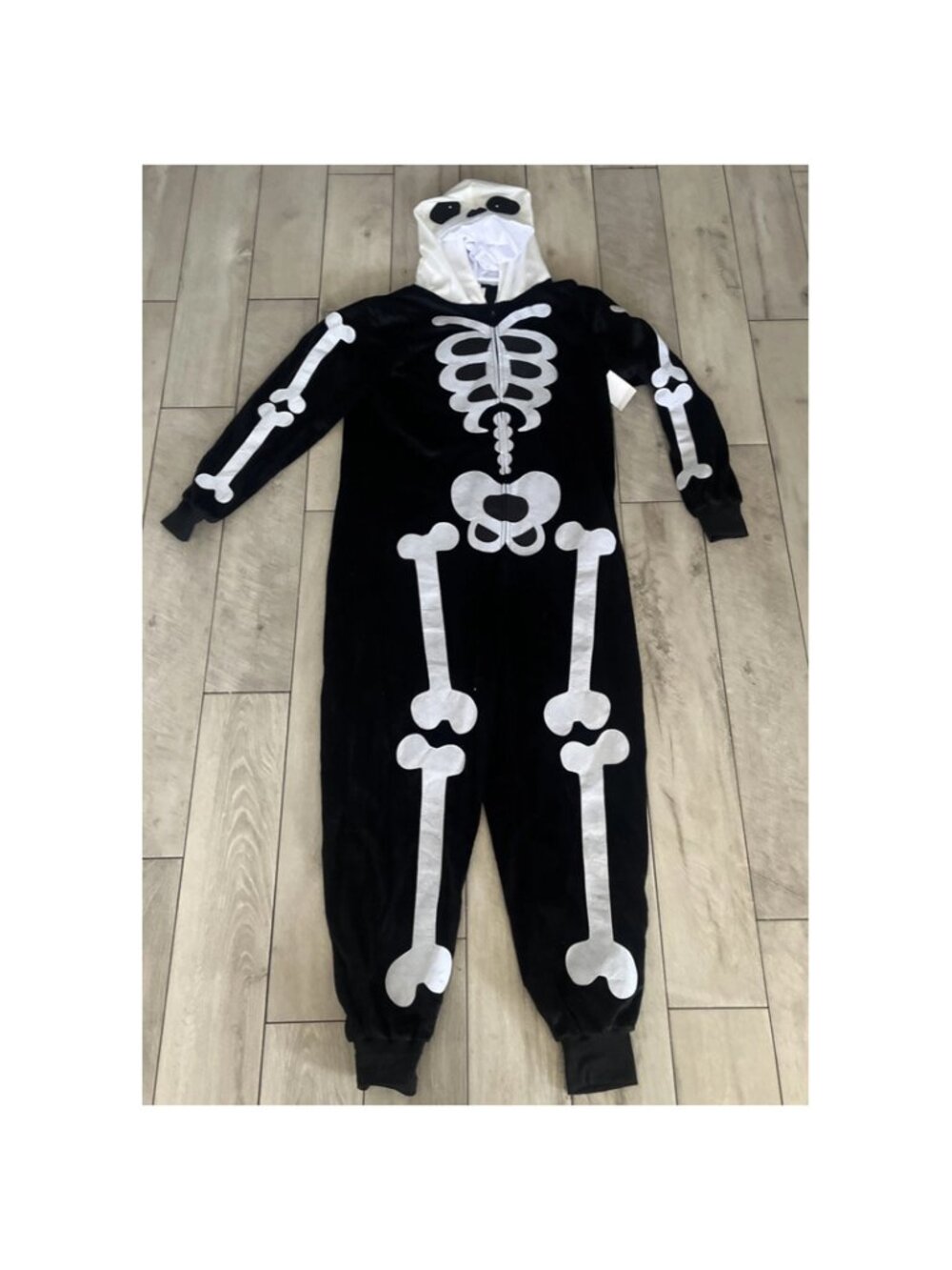 Rubies Adult Skeleton Hooded Jumpsuit Halloween Costume  Large/XL